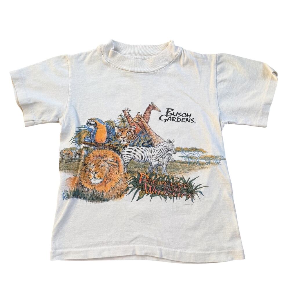 Vtg 1990s Busch Gardens Front and Back Tshirt Size Youth Small